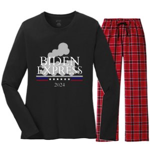 Joe Biden for President 2024 Biden Express 2024 Women's Long Sleeve Flannel Pajama Set 