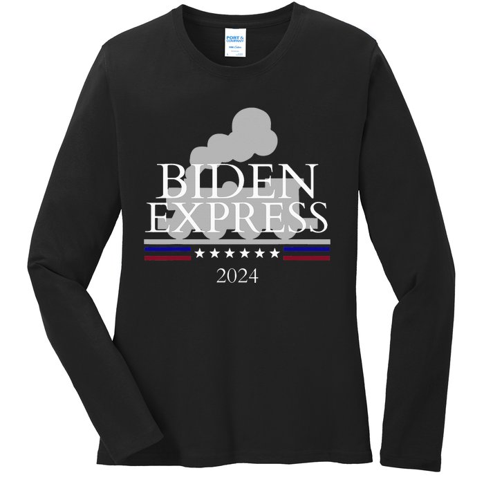 Joe Biden for President 2024 Biden Express 2024 Ladies Long Sleeve Shirt