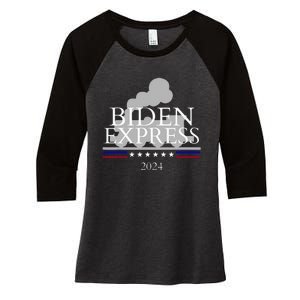 Joe Biden for President 2024 Biden Express 2024 Women's Tri-Blend 3/4-Sleeve Raglan Shirt