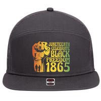 Juneteenth Black Freedom Day 1865 7 Panel Mesh Trucker Snapback Hat