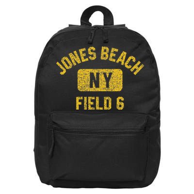 Jones Beach Field 6 Ny Gym Style Distressed Amber Print 16 in Basic Backpack