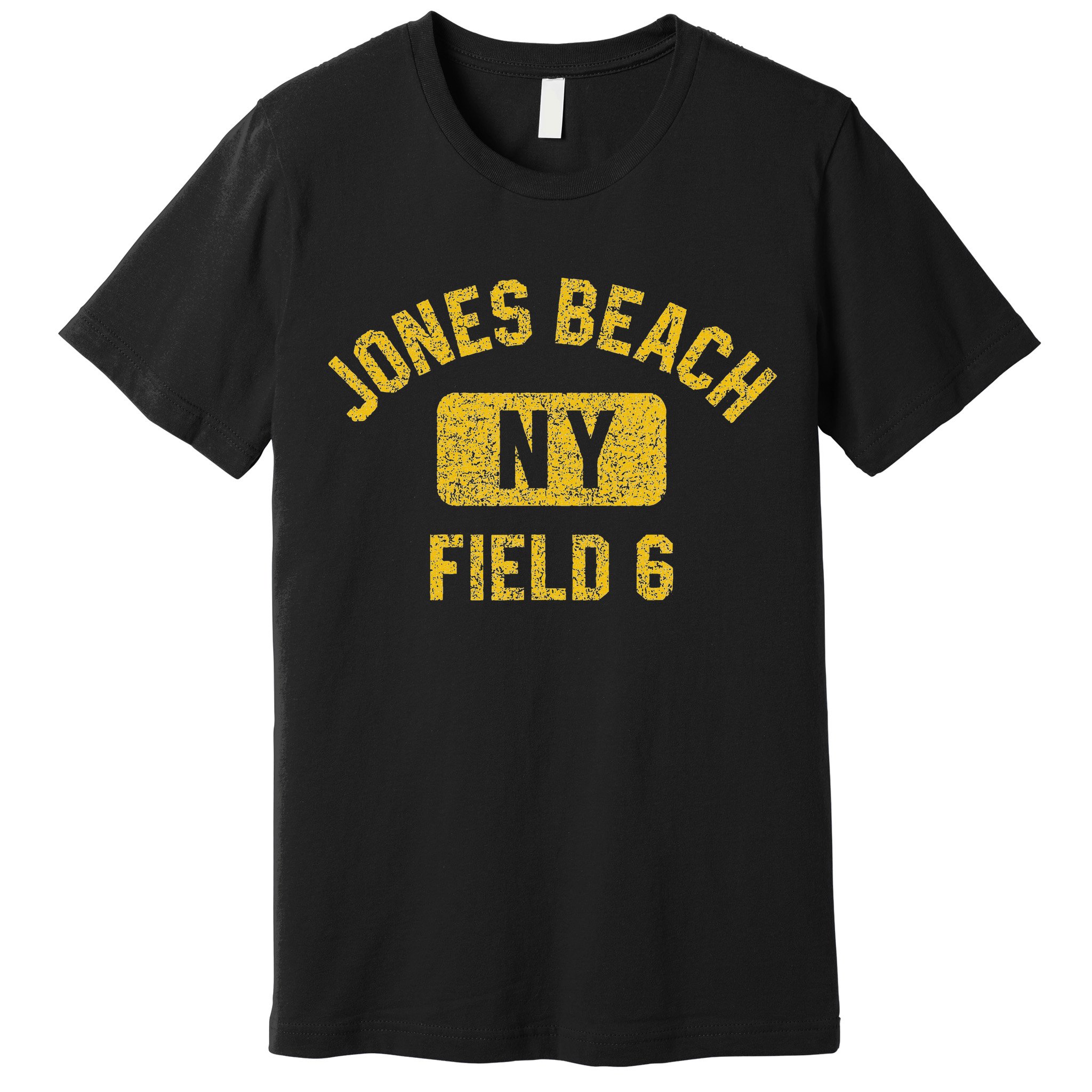Jones Beach Field 6 Ny Gym Style Distressed Amber Print Premium T-Shirt