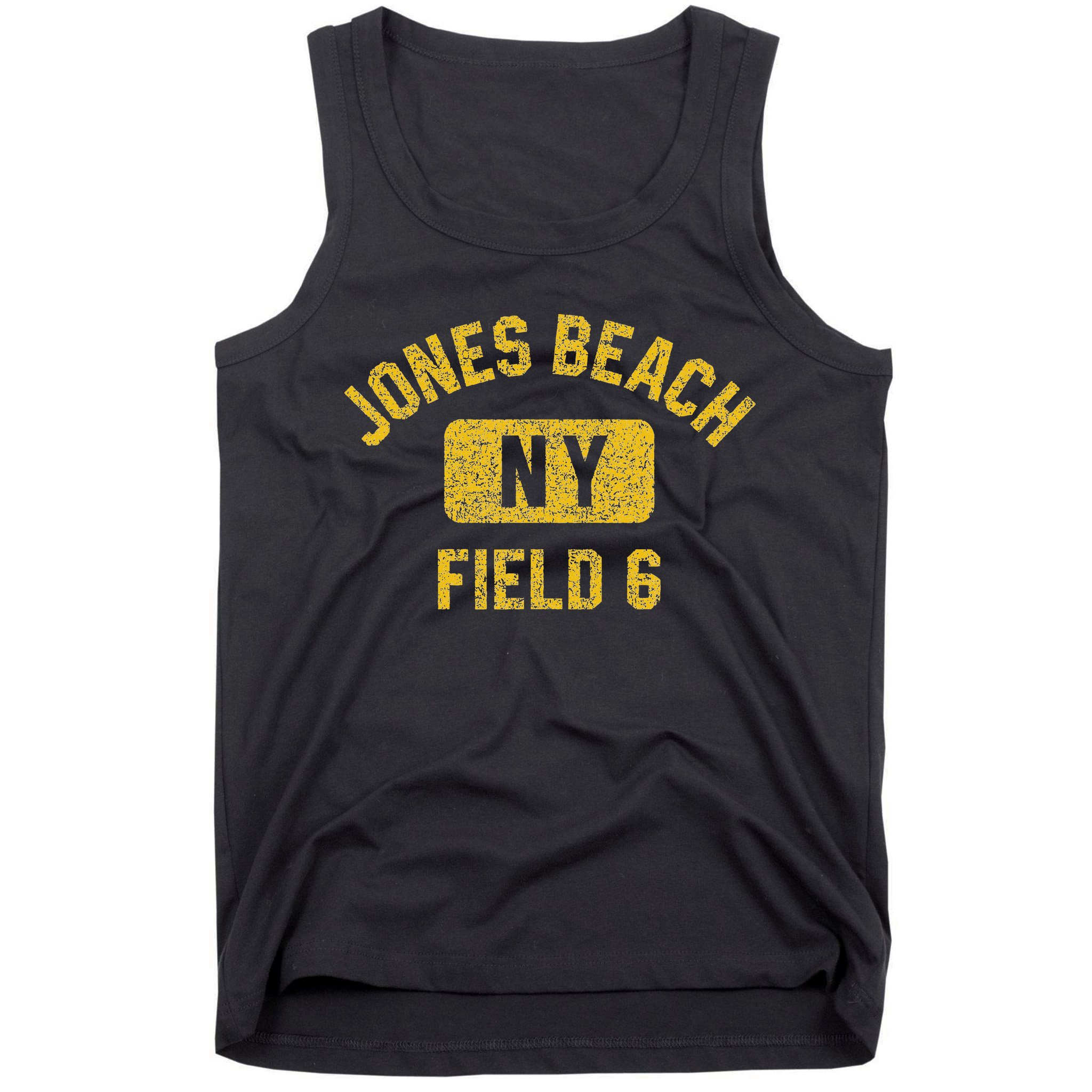 Jones Beach Field 6 Ny Gym Style Distressed Amber Print Tank Top