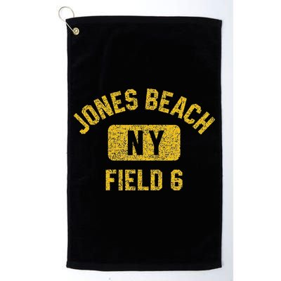 Jones Beach Field 6 Ny Gym Style Distressed Amber Print Golf Towel