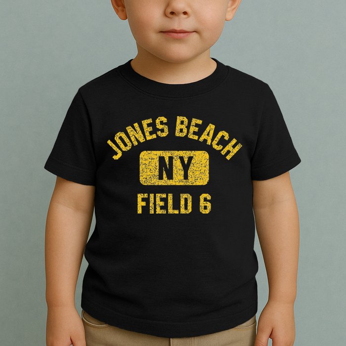 Jones Beach Field 6 Ny Gym Style Distressed Amber Print Toddler T-Shirt