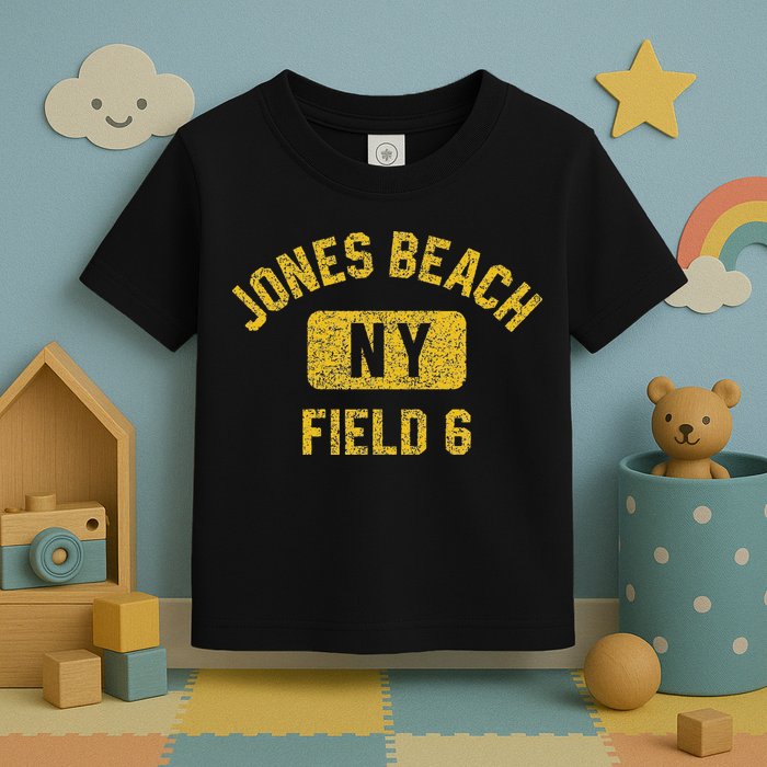 Jones Beach Field 6 Ny Gym Style Distressed Amber Print Toddler T-Shirt