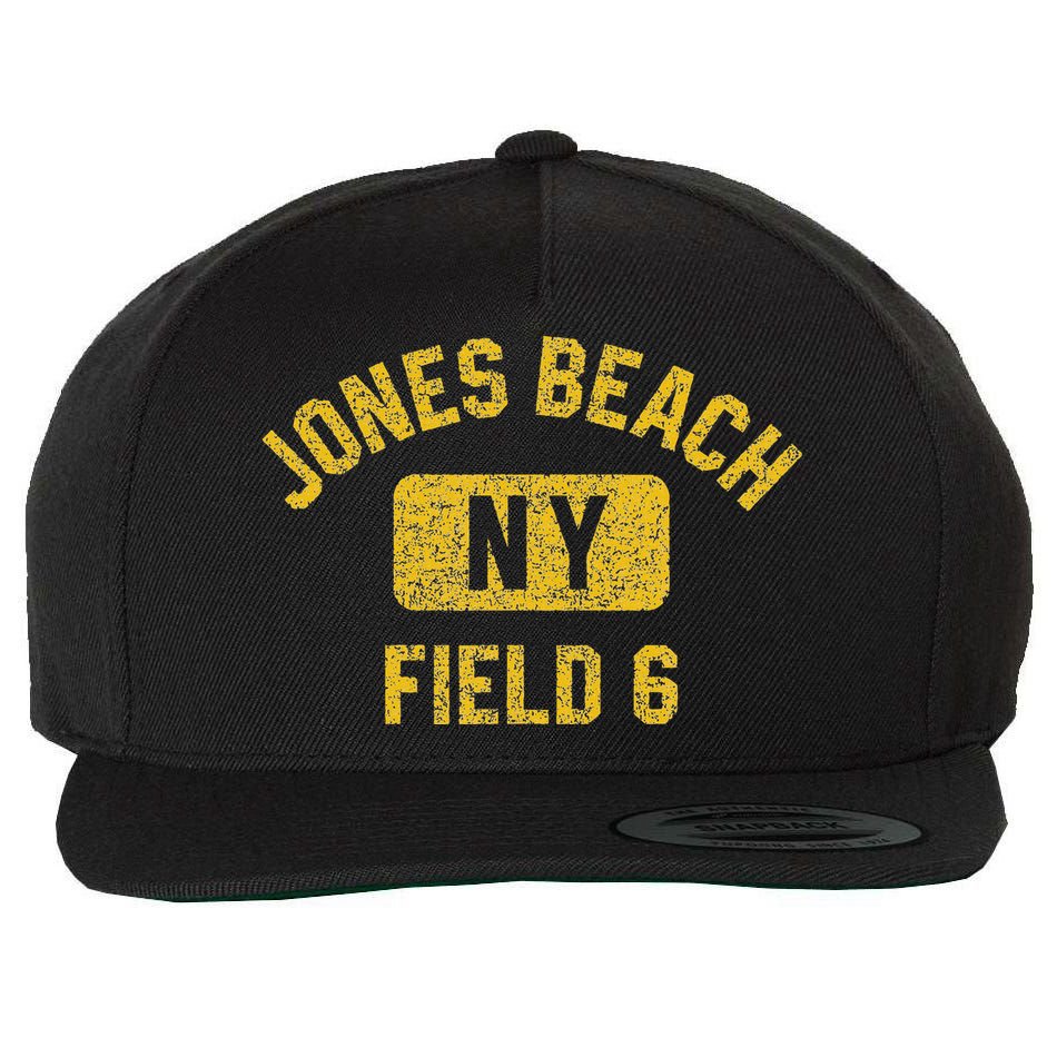 Jones Beach Field 6 Ny Gym Style Distressed Amber Print Wool Snapback Cap