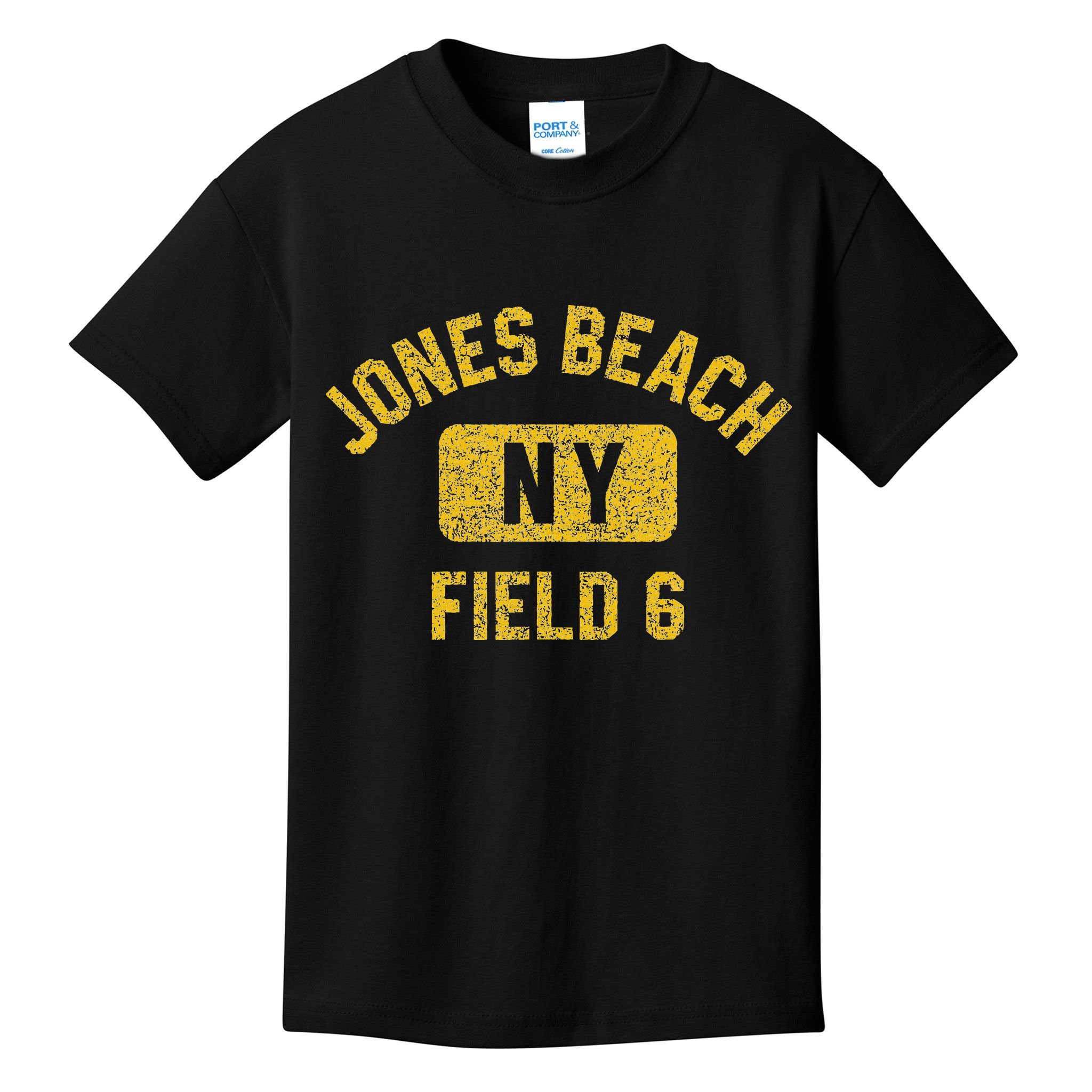 Jones Beach Field 6 Ny Gym Style Distressed Amber Print Kids T-Shirt