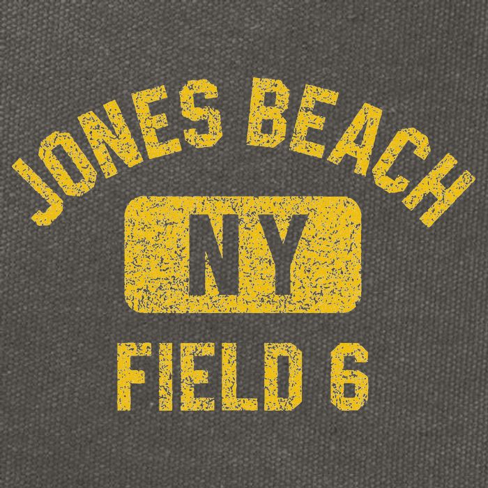 Jones Beach Field 6 Ny Gym Style Distressed Amber Print Cotton Canvas Backpack