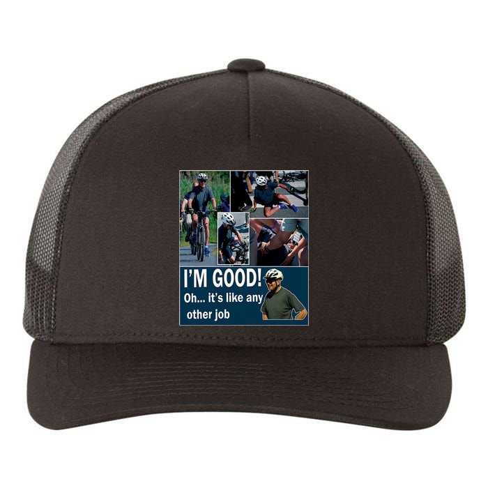 Joe Biden Falling Off Bicycle Biden Bike Meme Yupoong Adult 5-Panel Trucker Hat