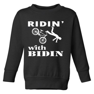 Joe Biden Falling, Funny Riding With Biden Toddler Sweatshirt