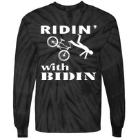 Joe Biden Falling, Funny Riding With Biden Tie-Dye Long Sleeve Shirt