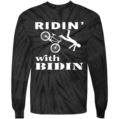 Joe Biden Falling, Funny Riding With Biden Tie-Dye Long Sleeve Shirt