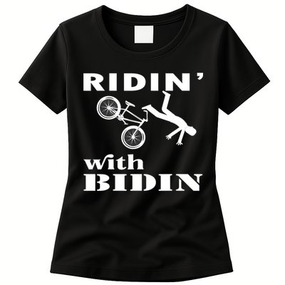 Joe Biden Falling, Funny Riding With Biden Womens T-Shirt