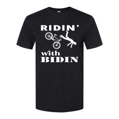 Joe Biden Falling, Funny Riding With Biden Softstyle CVC T-Shirt