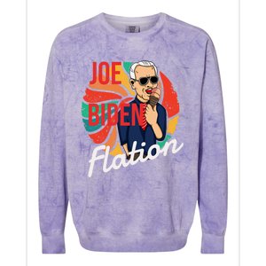 Joe Biden Flation Funny Ice Cream Anti Biden Colorblast Crewneck Sweatshirt