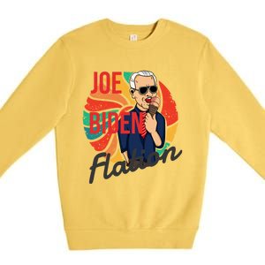 Joe Biden Flation Funny Ice Cream Anti Biden Premium Crewneck Sweatshirt