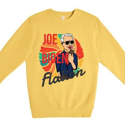 Joe Biden Flation Funny Ice Cream Anti Biden Premium Crewneck Sweatshirt