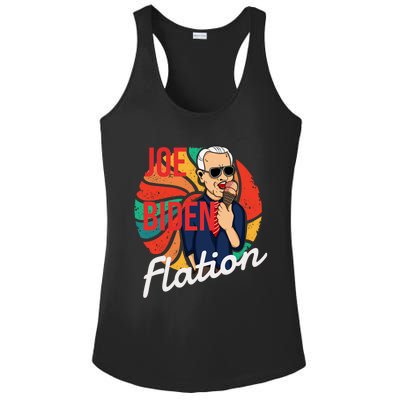 Joe Biden Flation Funny Ice Cream Anti Biden Ladies PosiCharge Competitor Racerback Tank