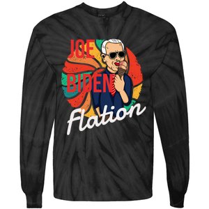 Joe Biden Flation Funny Ice Cream Anti Biden Tie-Dye Long Sleeve Shirt