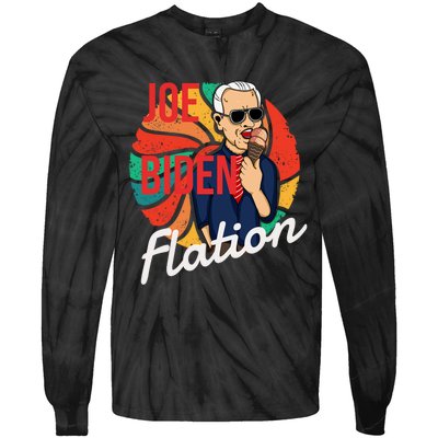 Joe Biden Flation Funny Ice Cream Anti Biden Tie-Dye Long Sleeve Shirt