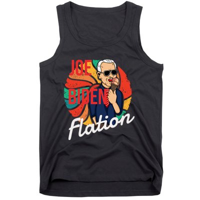 Joe Biden Flation Funny Ice Cream Anti Biden Tank Top