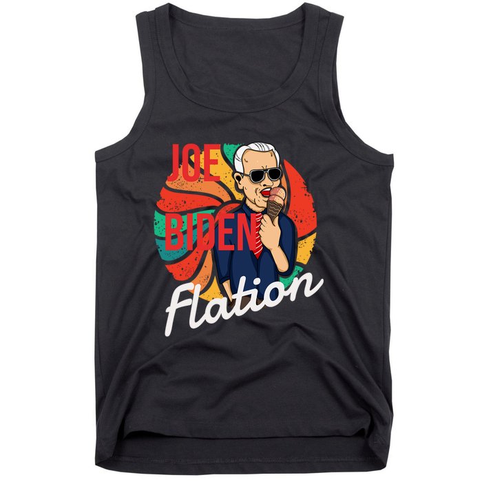 Joe Biden Flation Funny Ice Cream Anti Biden Tank Top