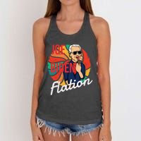 Joe Biden Flation Funny Ice Cream Anti Biden Women's Knotted Racerback Tank