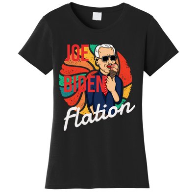 Joe Biden Flation Funny Ice Cream Anti Biden Women's T-Shirt