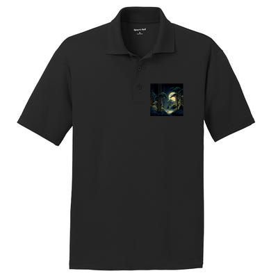 Japanese Bamboo Forest Pixelated Moonlight River PosiCharge RacerMesh Polo