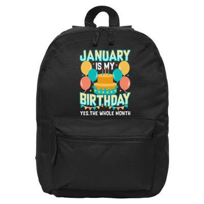 January Birthday Funny January is my Birthday 16 in Basic Backpack