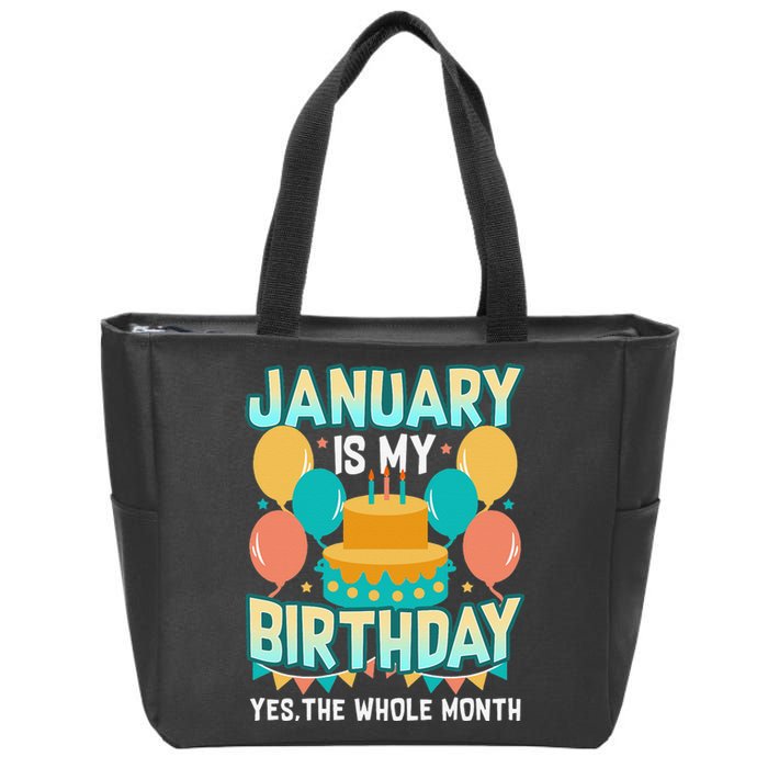 January Birthday Funny January is my Birthday Zip Tote Bag