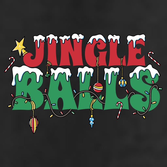 Jingle Balls Funny Christmas Holiday 7 Panel Mesh Trucker Snapback Hat