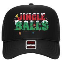 Jingle Balls Funny Christmas Holiday High Crown Mesh Back Trucker Hat