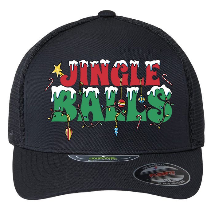 Jingle Balls Funny Christmas Holiday Flexfit Unipanel Trucker Cap