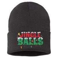 Jingle Balls Funny Christmas Holiday Sustainable Knit Beanie