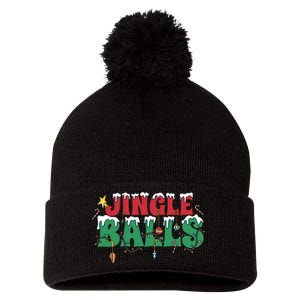 Jingle Balls Funny Christmas Holiday Pom Pom 12in Knit Beanie