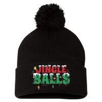 Jingle Balls Funny Christmas Holiday Pom Pom 12in Knit Beanie