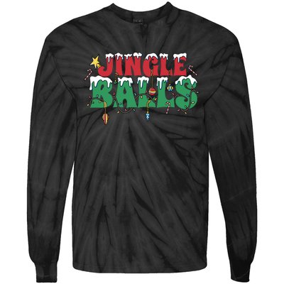 Jingle Balls Funny Christmas Holiday Tie-Dye Long Sleeve Shirt