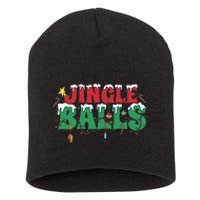 Jingle Balls Funny Christmas Holiday Short Acrylic Beanie