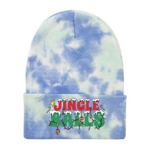 Jingle Balls Funny Christmas Holiday Tie Dye 12in Knit Beanie