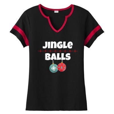 Jingle Balls Funny Matching Couple Chestnuts Ladies Halftime Notch Neck Tee