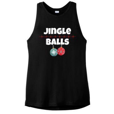 Jingle Balls Funny Matching Couple Chestnuts Ladies PosiCharge Tri-Blend Wicking Tank