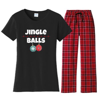 Jingle Balls Funny Matching Couple Chestnuts Women's Flannel Pajama Set