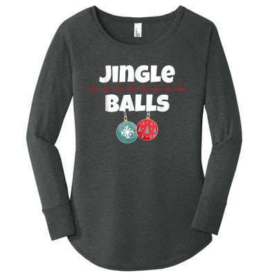 Jingle Balls Funny Matching Couple Chestnuts Women's Perfect Tri Tunic Long Sleeve Shirt