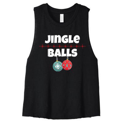 Jingle Balls Funny Matching Couple Chestnuts Women's Racerback Cropped Tank