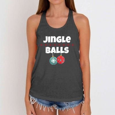 Jingle Balls Funny Matching Couple Chestnuts Women's Knotted Racerback Tank