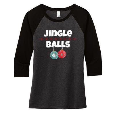 Jingle Balls Funny Matching Couple Chestnuts Women's Tri-Blend 3/4-Sleeve Raglan Shirt