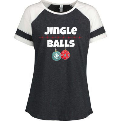 Jingle Balls Funny Matching Couple Chestnuts Enza Ladies Jersey Colorblock Tee