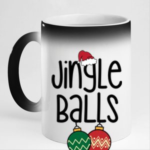 Jingle Balls Festive Christmas Holiday 11oz Black Color Changing Mug